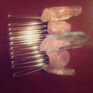 Handmade crystal hair comb